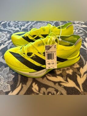 NWT Mens Adidas Adizero Prime X3 Strung Race Shoes in Solar Yellow